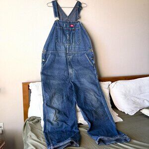 Dickies blue denim overalls jeans Men's 42 by 32